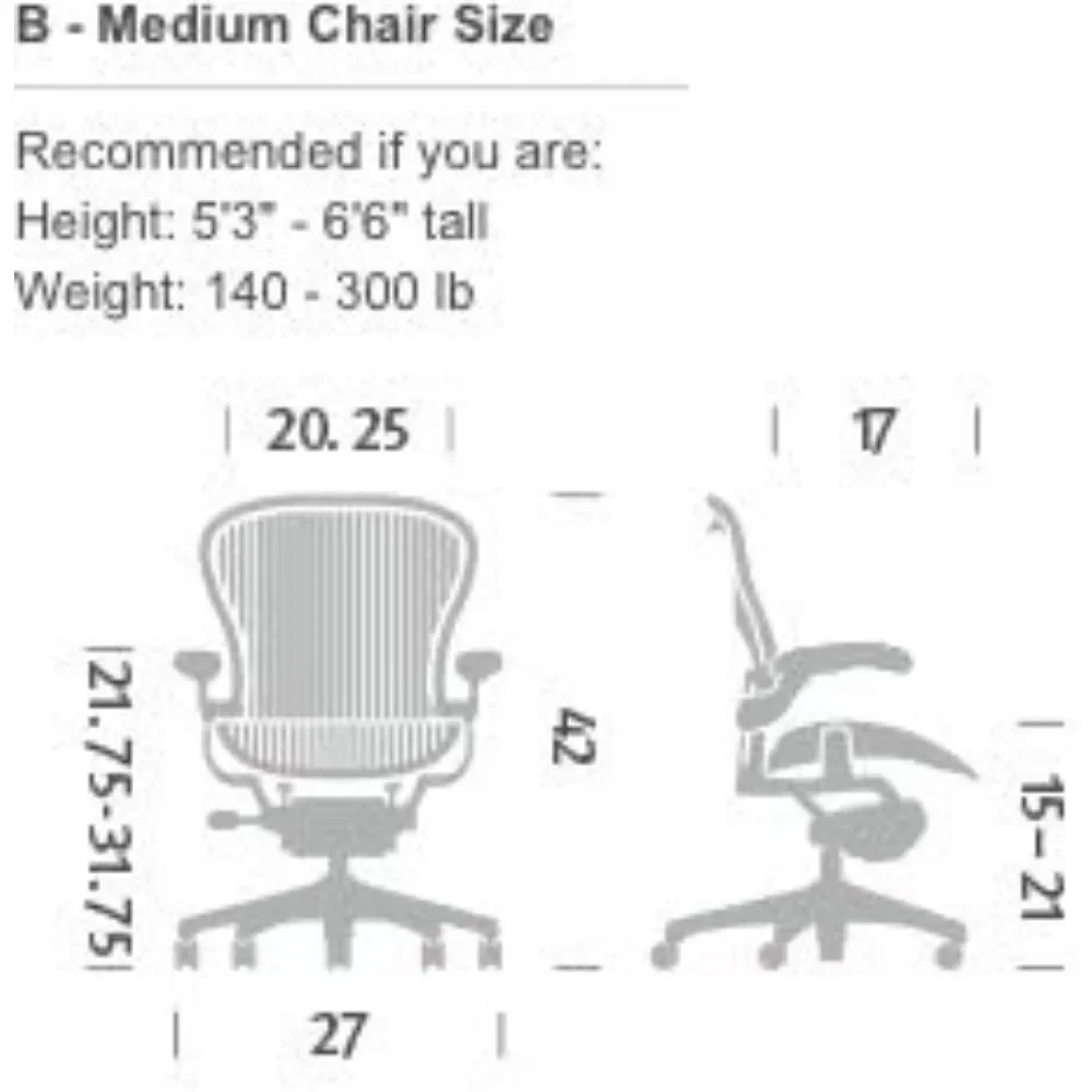 Classic Aeron Chair-Aluminum, Size B