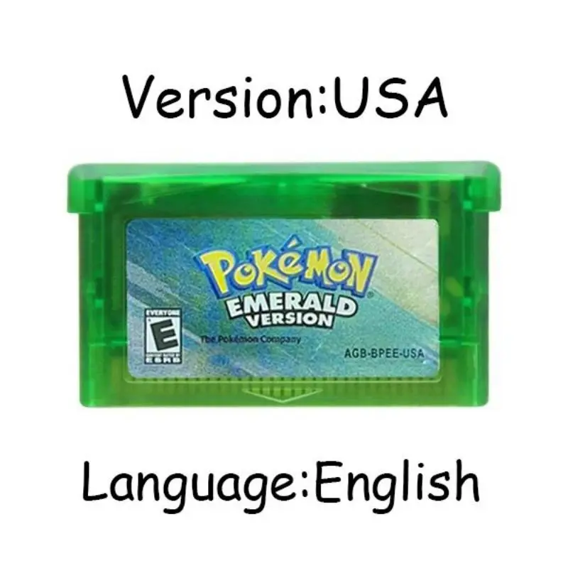 Pokemon  GBA,Emerald,tarjeta de consola de 32 bits,Esmeralda,rubí,zafiro de hoja verde,varios idiomas LeafGreen 2
