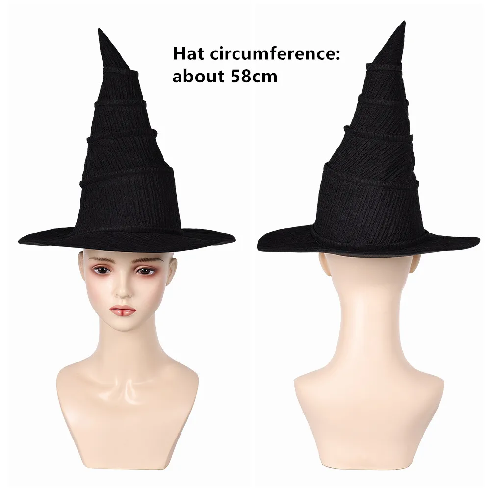 Alleyon Sombrero De Bruja Para Disfraz De Halloween, Accesorios Para Cosplay, Sombrero Negro