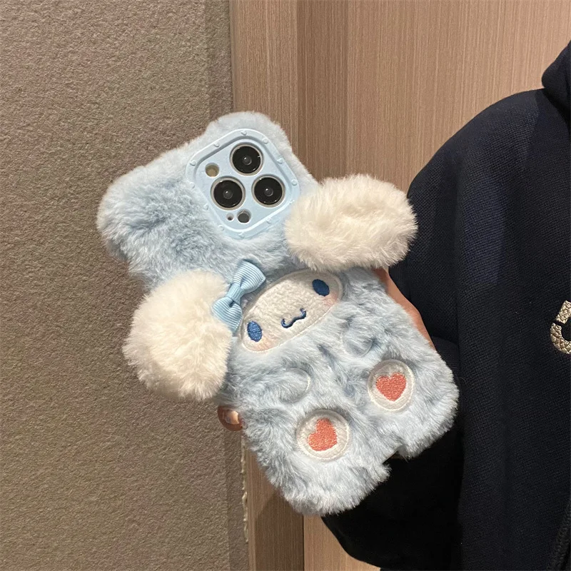 Kawaii Mobile Phone Case Sanrio Cinnamoroll Cute Anime Soft Plush - Main Image