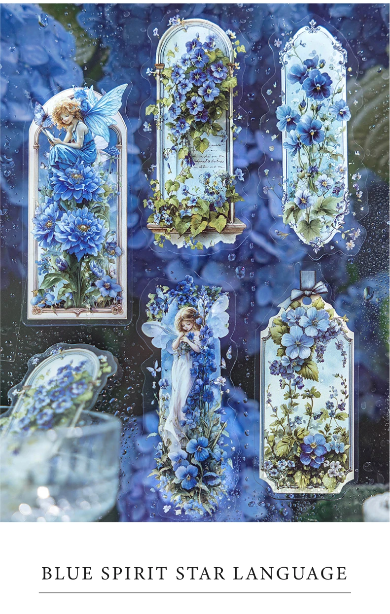 15 Stück/Packung PET-Blumen-Elf-Aufkleber, langer Streifen, Landschaft, dekorativ, handgefertigt, Scrapbooking-Material, Tagebuch, Album, Bastelbedarf ﻿ – Detail 16