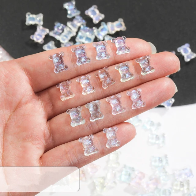 3D Aurora Cute Bear Nail Charms Multi-Shapes Mixed Resin AB Bear Acrylic  Nail Art Decorations DIY for Manicure Accessories - AliExpress