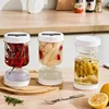 Sealed Pickles Jar Wet and Dry Separation Container with Fork Cucumber Olives Bottle with Strainer Flip Kitchen Food Storage Box 2