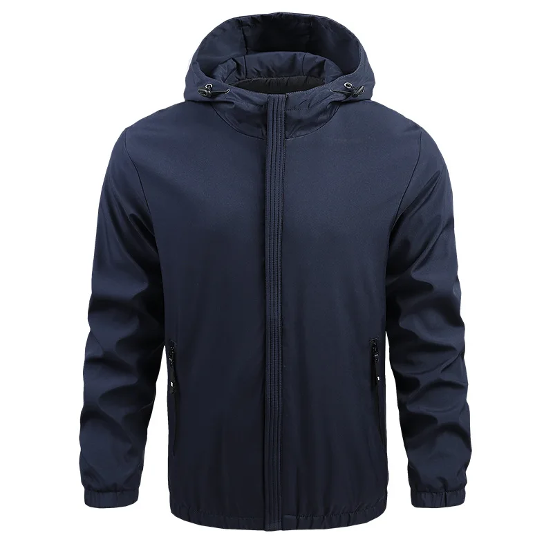 Men's hooded casual jacket, outdoor windproof mountaineering jacket, sports jacket, suitable for mountaineering tourism