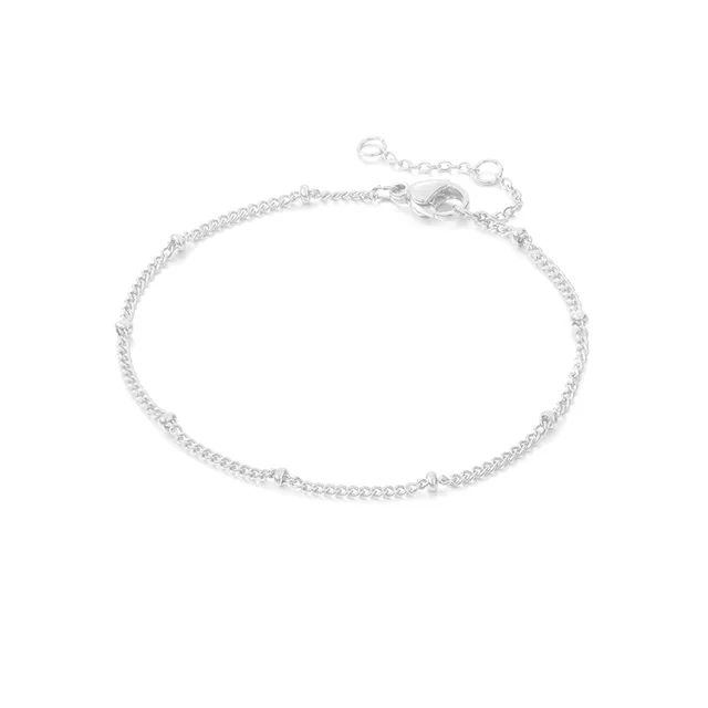 Bracelet en acier inoxydable pour femme, boule simple, bijoux superposés,  perles fines, jambe, SION L, nouveau