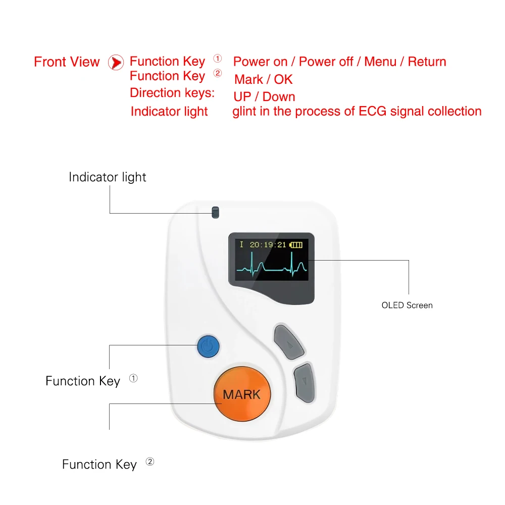 CONTECTLC6000 Portable Dynamic 12 Lead ECG Holter Systems,48 Hours Recorder Analyzer System, protect family health