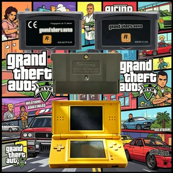 Cartuccia di gioco GBA USA/EUR per console 32-bit, versione inglese del videogioco Grand Theft Auto Advance