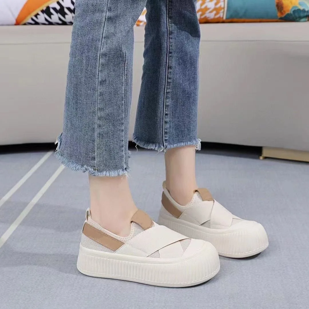 New Casual Canvas Sneakers Women Summer 2024 New In Sports Running Shoes Woman Comfort Slip-on Flat Sneaker Size 35-40