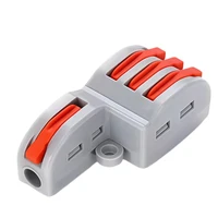 10PCS PCT 1in 3Out Quick Push-in Wire Connector Electrical Terminal Block 2-Position Splitter Pluggable Parallel Cable Connector 4