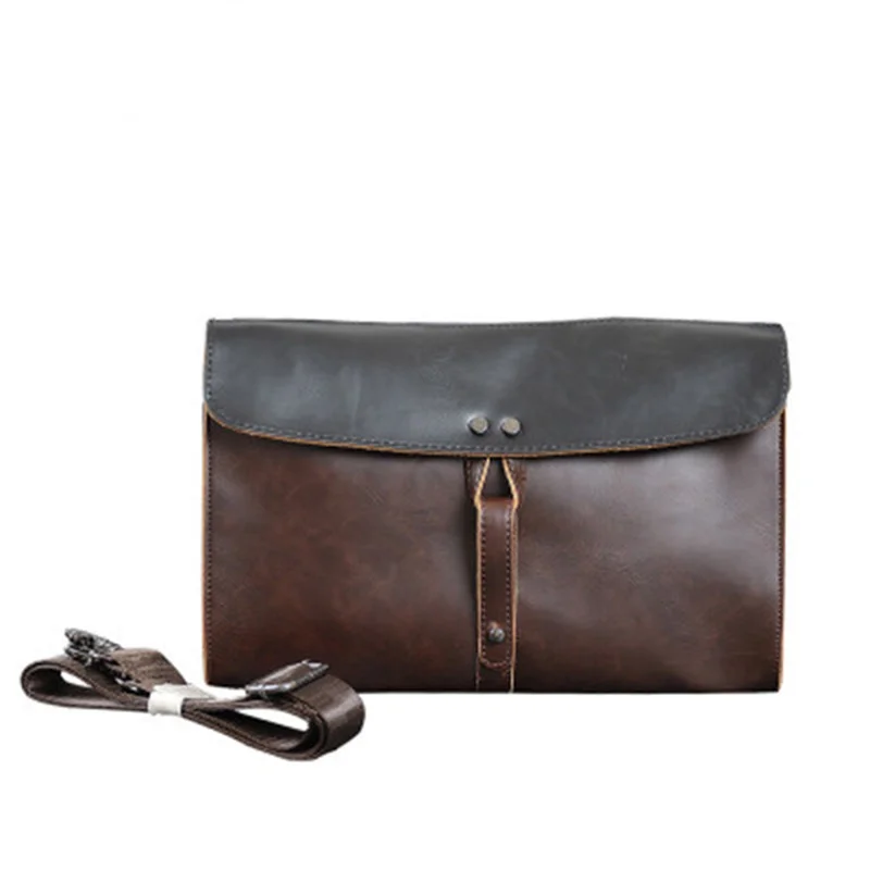 

Cow leather handbag Men's envelope bag briefcase men's messenger bag casual shoulder bag file package leather bag men