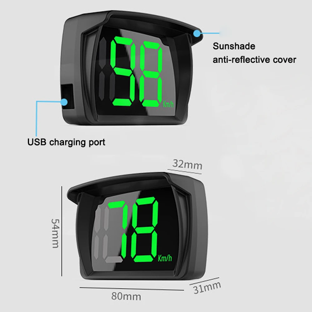 범용 자동차 헤드업 디스플레이, GPS Mph Km/h HUD 디지털 속도계 헤드업 디스플레이, 빅 폰트 속도, 모든 차량용 실시간 디스플레이