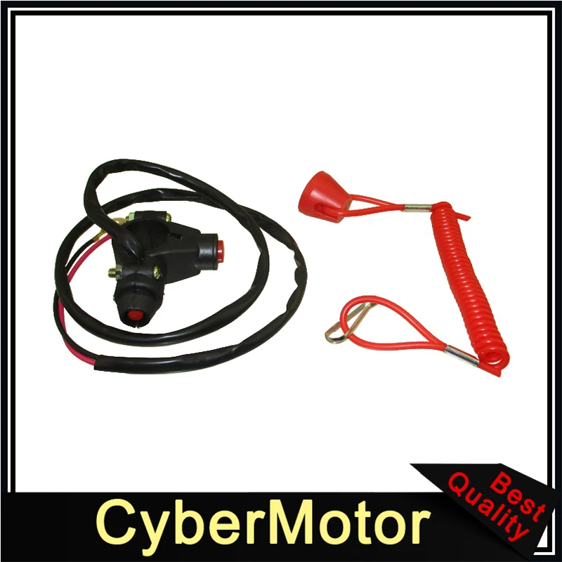 Kill Stop Tether Open Safety Switch Push Button For 2 Stroke Mini Moto Kids ATV Quad 4 Wheeler Pocket Dirt Bike