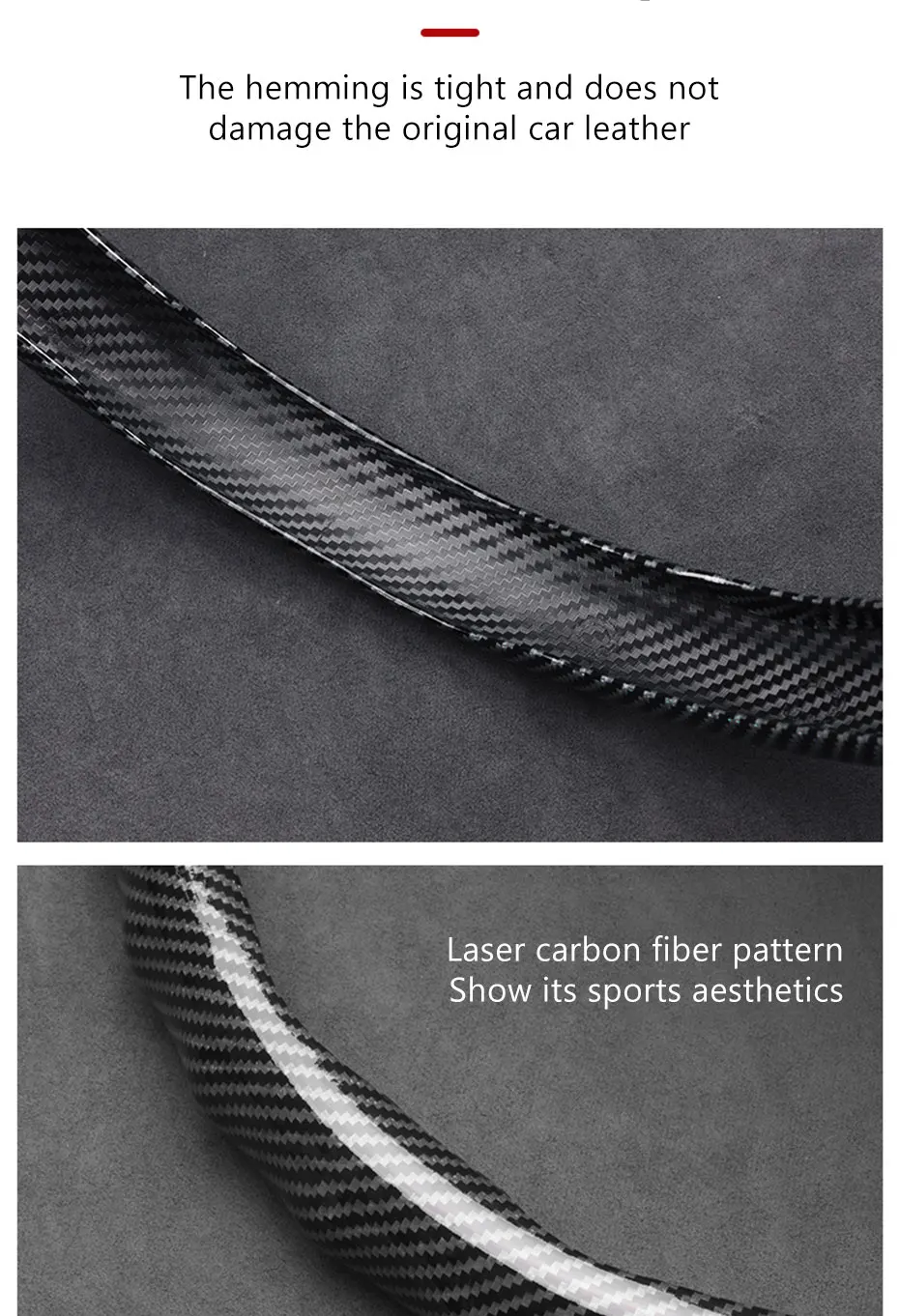 SEAMETAL 38 cm Auto Lenkrad Abdeckungen Innen Nicht-slip Carbon Faser Auto Lenkräder Abdeckung Schutz Anti Scratch Abdeckung – Detail 10