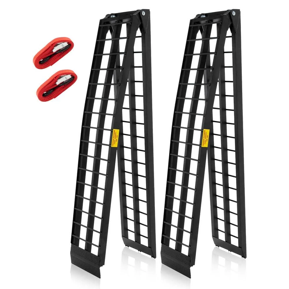 US 10 ft. 600 lbs. Capacity Aluminum Folding Loading Ramp for Motorcycle, ATV, Tractor, Truck, Trailer, Car (1-Pack)