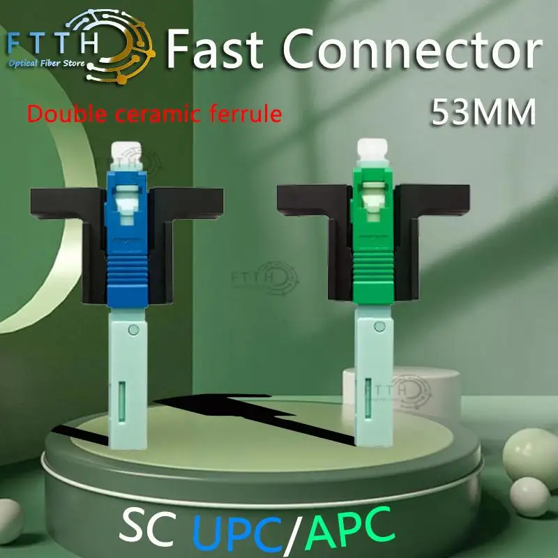 53mm-sc-apc-fast-connector-double-ferrule-single-mode-optical-connector-ftth-tool-cold-connector-sc-upc-high-quality