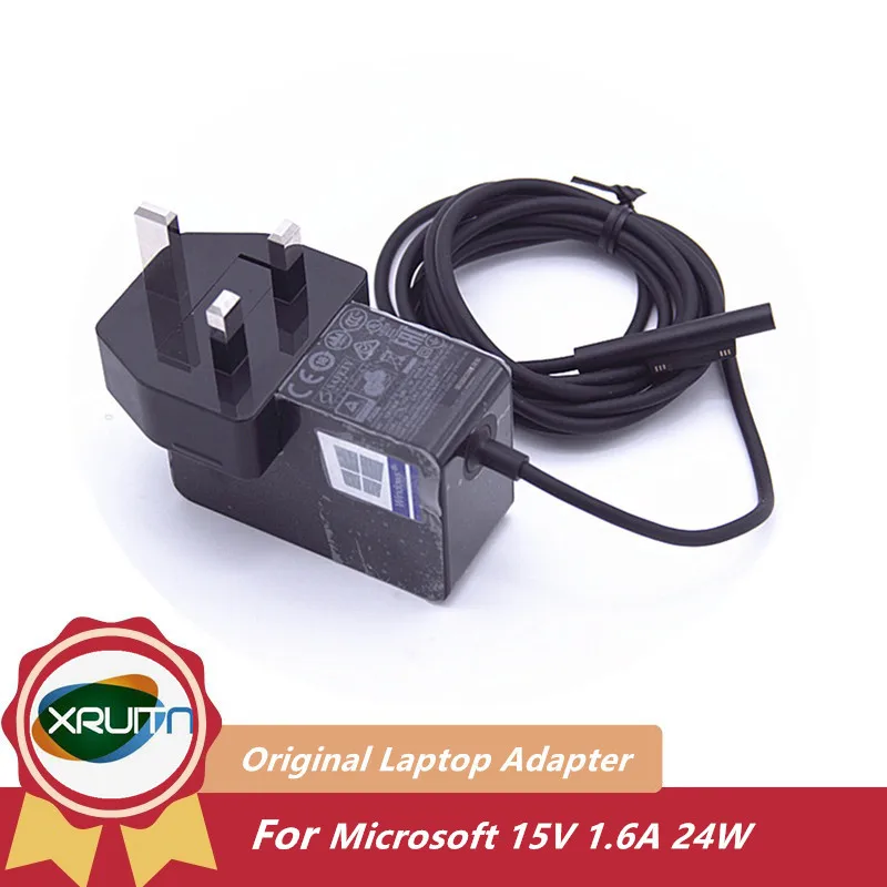 

Genuine 1735 1736 15V 1.6A 24W Laptop Charger AC Adapter For Microsoft Surface Pro 4 M3/ Book / Go Power Supply UK Plug