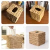 Rustic Hand Woven Tissue Boxes Napkin Basket Decorative Storage Bins Home Office Kitchen ganization Paper Towel Holder Desktop 4