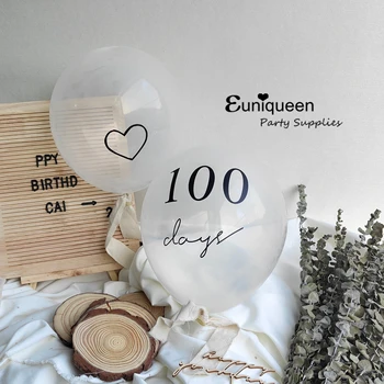 베이비 1/2 하프 생일 파티 풍선 부케, 해피 100 데이 베이비 샤워, 러브 라텍스 풍선 배경 장식, 10 개