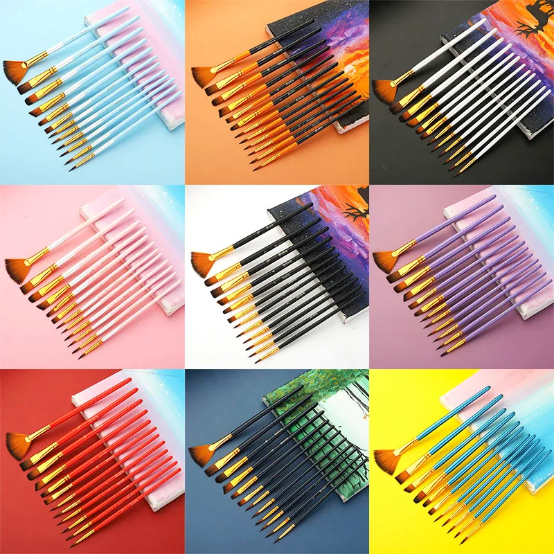 Professional Artist Paint Brush Set of 12 Painting Brushes Kit for Kids Adults Great for Watercolor Oil or Acrylic Body Painting 25 pcs charcoal sticks pencils for painting green bamboo drawing willow compressed teens adults carbon student professional