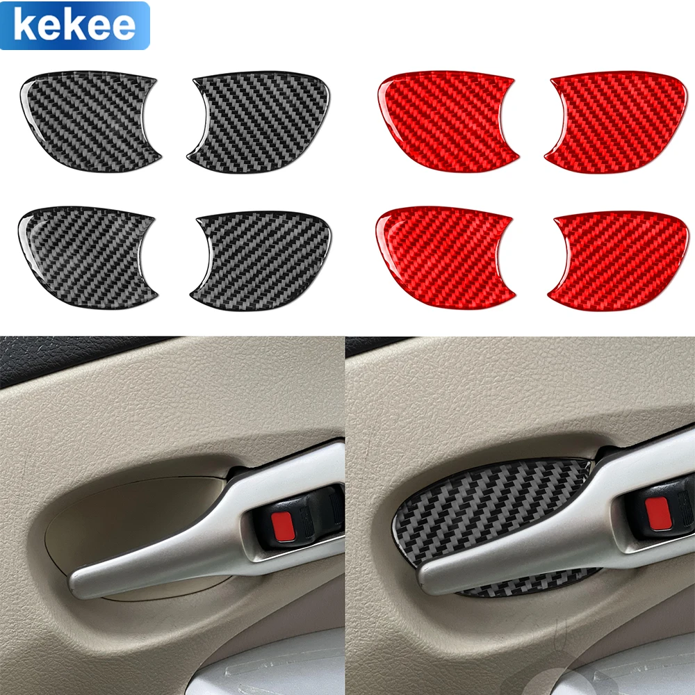 

For Toyota Corolla 2009 2010 2011 2012 2013 Door Handle Trim Panel Cover Real Carbon Fiber Sticker Car Interior Refit Accessorie