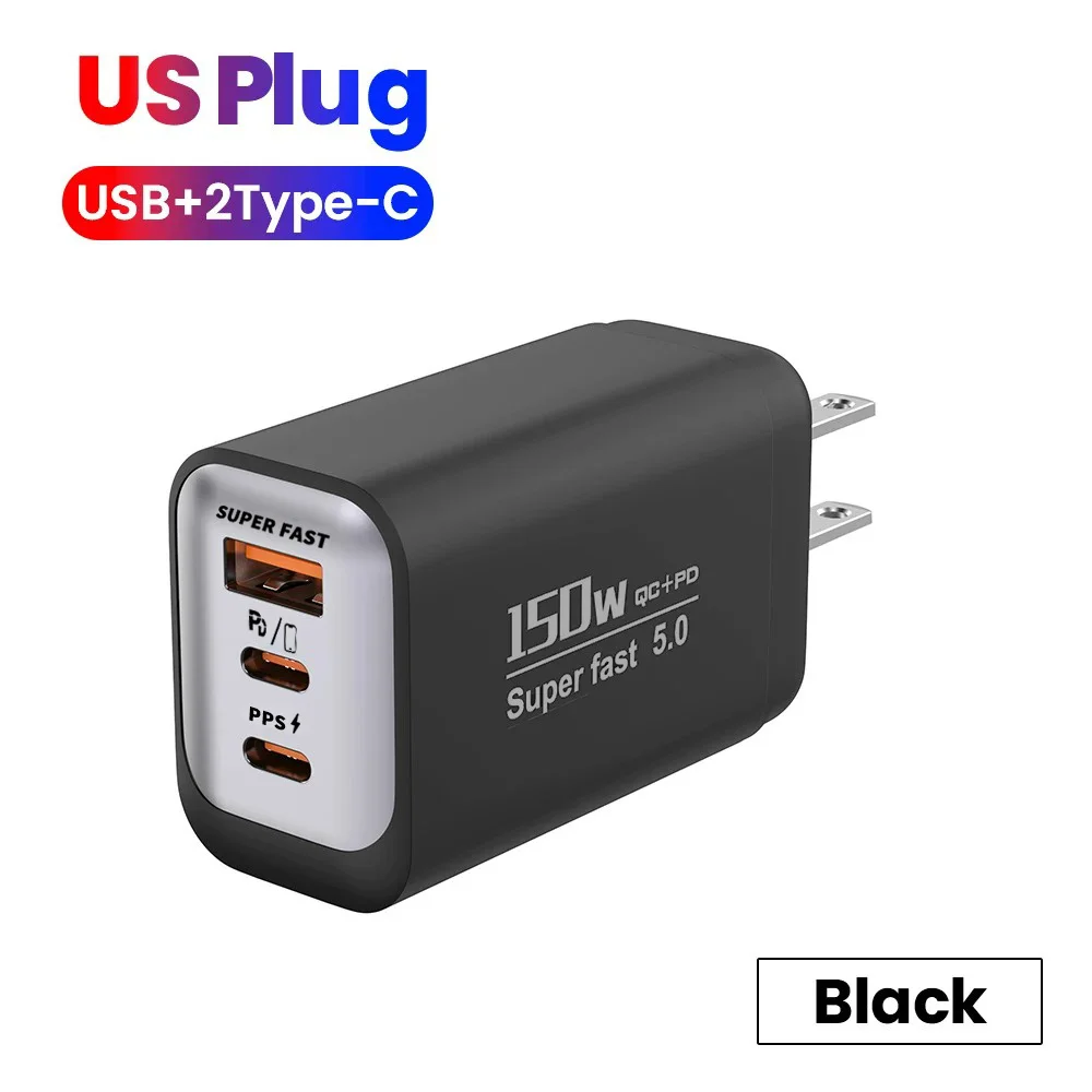 ตัวเลือกสินค้า อะแดปเตอร์ชาร์จ USB-C 150W ชาร์จเร็ว ใช้ได้กับ iPhone Samsung Xiaomi