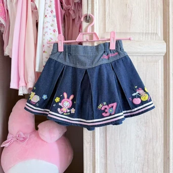 2026 American Vintage Denim Skirts Women Casual Japanese Kawaii Cake Skirts for Girl Holiday Party Clothing Hight Waist Spring