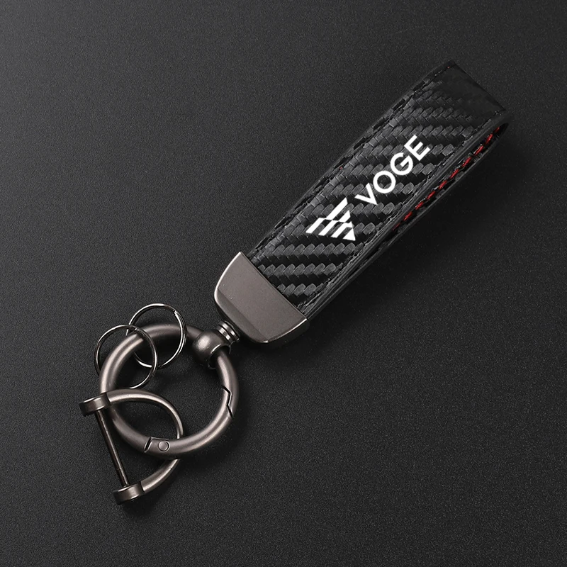 Premium Leather Horseshoe Buckle Motorcycle Keychain