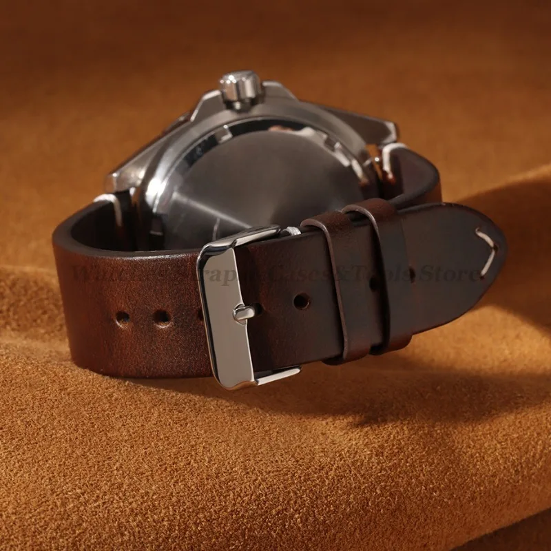 Vintage-Style Genuine Leather Quick Release Watch Strap