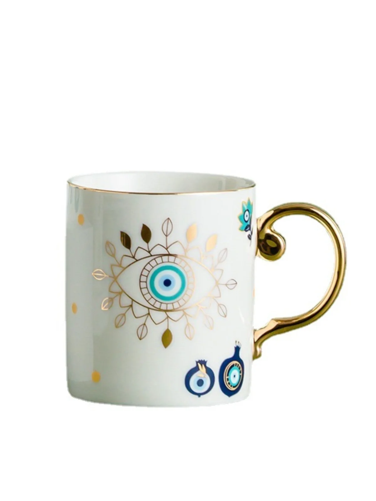 DUSVALLY Tazza da caffè in ceramica con coperchio e confezione regalo, 500 ml, colore: giallo