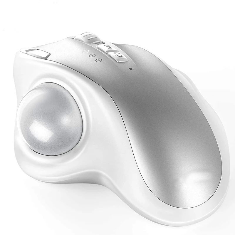 Mouse Bluetooth Trackball Connessione A 3 Dispositivi Mouse Wireless Ergonomico Mouse Ricaricabile Da 2.4G Per Computer Tablet Portatile