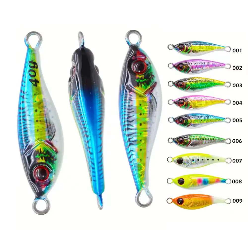 

20g 30g 40g Glow Slow Pitch Metal Jig Fishing 3D Print Shore Cast Jigging Spoon Bass Fishing Bait Trout Saltwater Jigging Lures