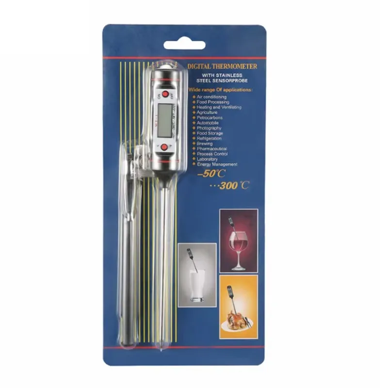 스테인레스 스틸 센서 프로브가 있는 전자 디지털 식품 온도계, 유용한 가정용 주방 도구, WT-1 -50 ~ 300 도