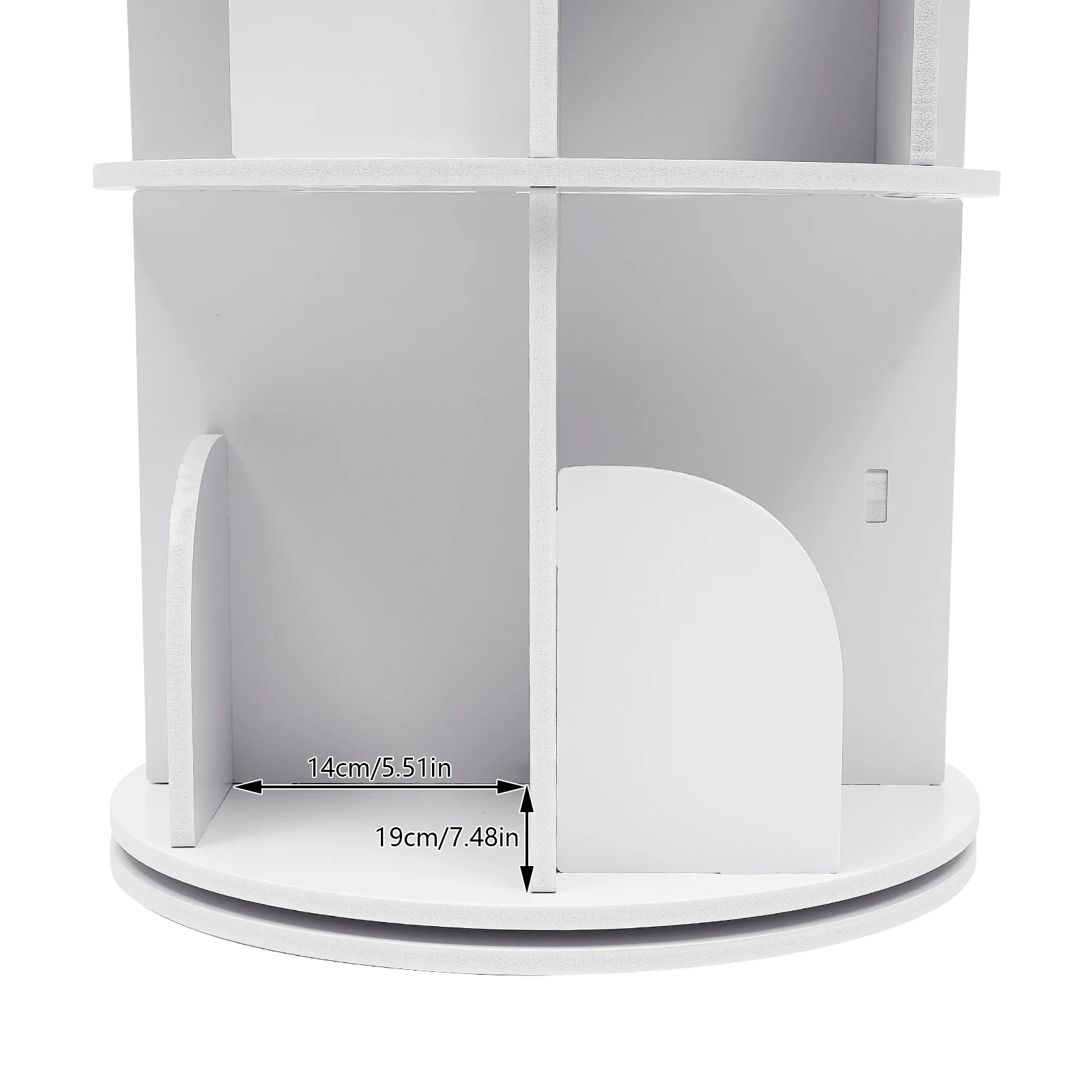 2/4-Tier Wooden Rotatable Bookshelf - 360°Display Floor Standing Storage Rack, White Multifunctional Bookshelf Organizer 5