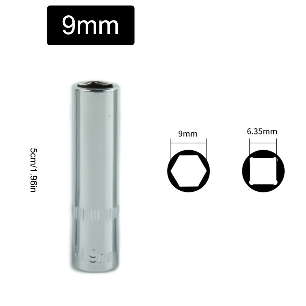 

Ручные инструменты, Шестигранная головка серебристого цвета, 11 шт., 4-14 мм, 50 мм, ручные инструменты, шестигранный удлиненный торцевой ключ, головка 1/4 дюйма, ручные инструменты