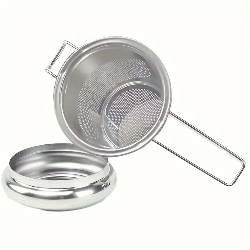 1 piece Stainless Steel Tea Strainer Extended Folding Handle Loose Tea Strainer Lid