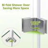 Bifold Shower Door, 30" W x 72" H, 1/4" Tempered Glass Shower Door, Foldable Shower Glass Door, Brushed Nickel Finish 5
