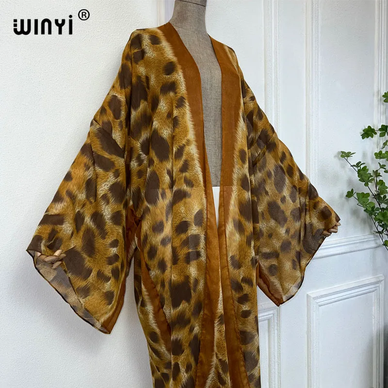 2023 WINYI leopard print semi-perspective sexy cardigan Africa