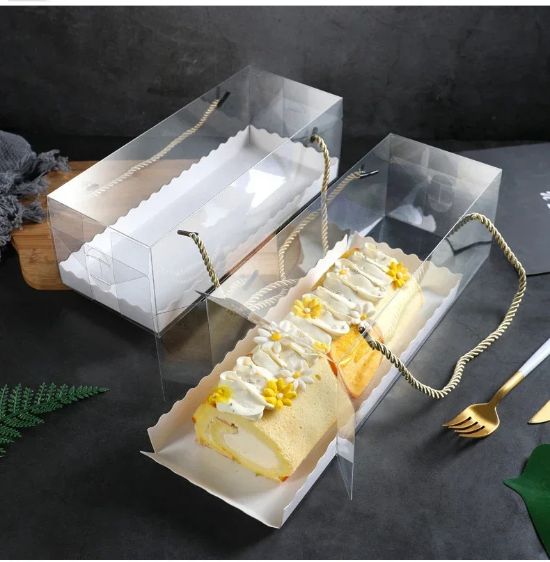 1PCS Transparent Cake Box with Handle, Clear Plastic Portable Cupcake, Swiss Roll, Dess... - SKU TCBH1800 - UGI Packaging