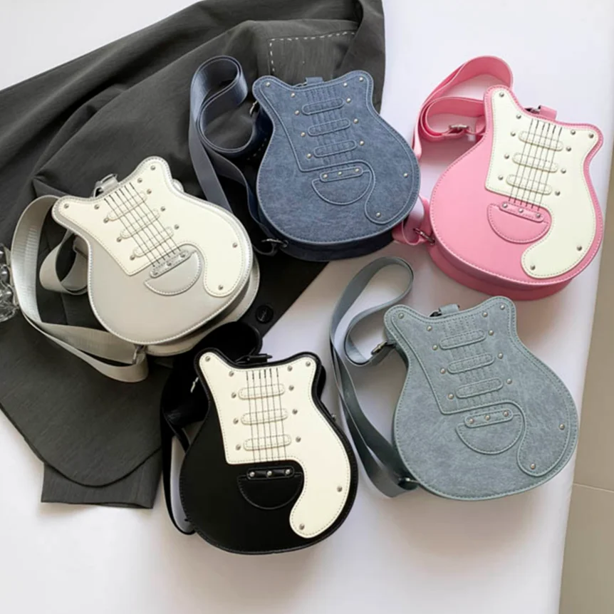 Purses&Handbags For Women Luxury Designer Leather Crossbody Shoulder Bag Guitar Shaped Novelty Chest Bag High Quality Sling Bags 2