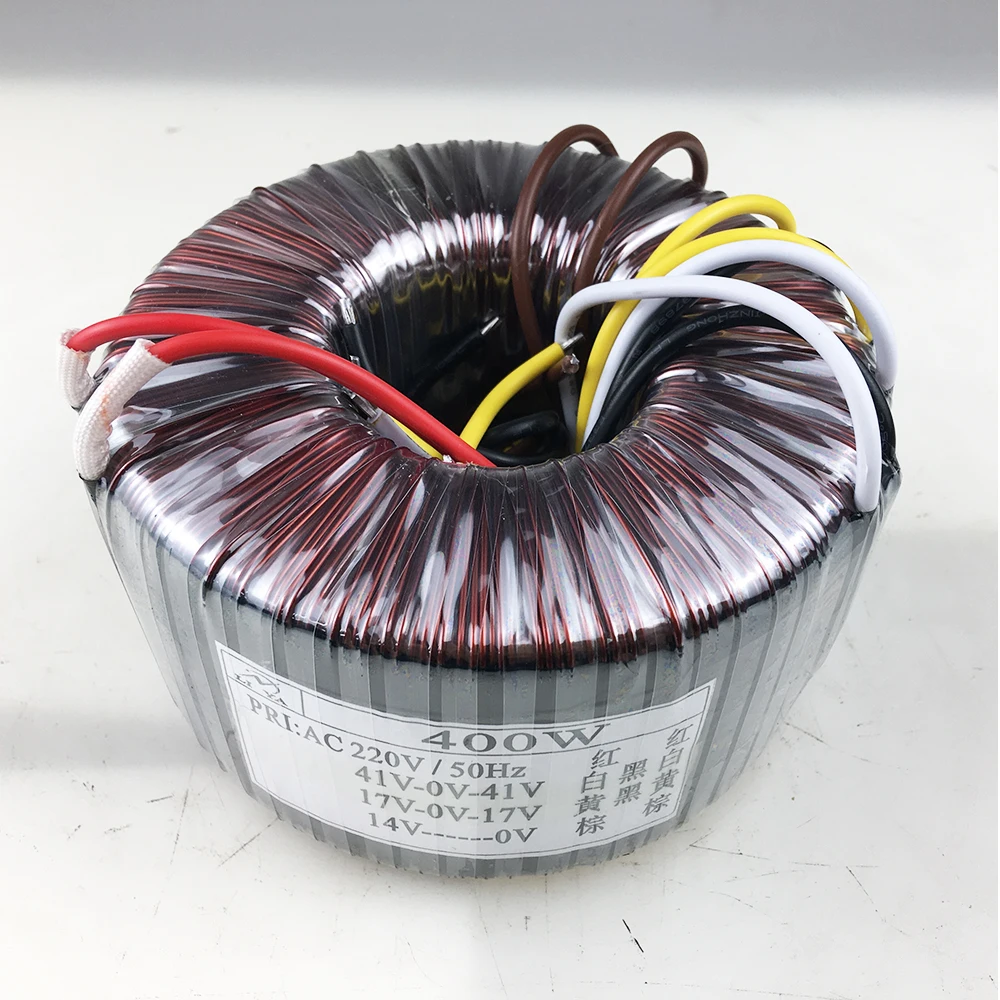 400W 토로이달 변압기 220V에서 듀얼 41 듀얼 17V 싱글 14V 단상 절연 순수 구리 전원 공급 장치