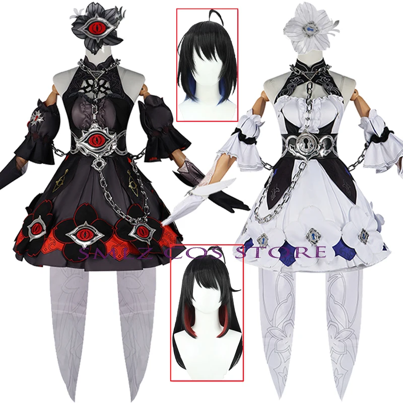 

Twins Seele Vollerei Cosplay Game Honkai Impact 3 Cosplay Costume Vollerei Dress Uniform Wig Set Party Outfit for Women