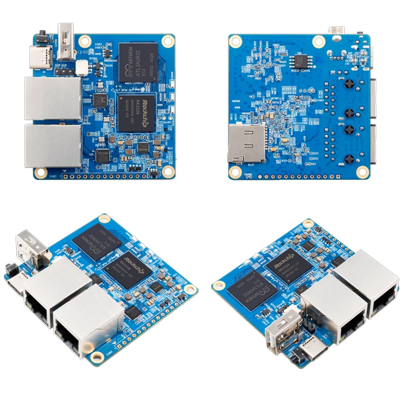 Laranja Pi-r1 Plus Lts Rockchip Rk3328 1gb Ram Executar Openwrt os Android Unbuntu Caixa de Metal Opcional Dual Gigabit Soft Router - Imagem 4