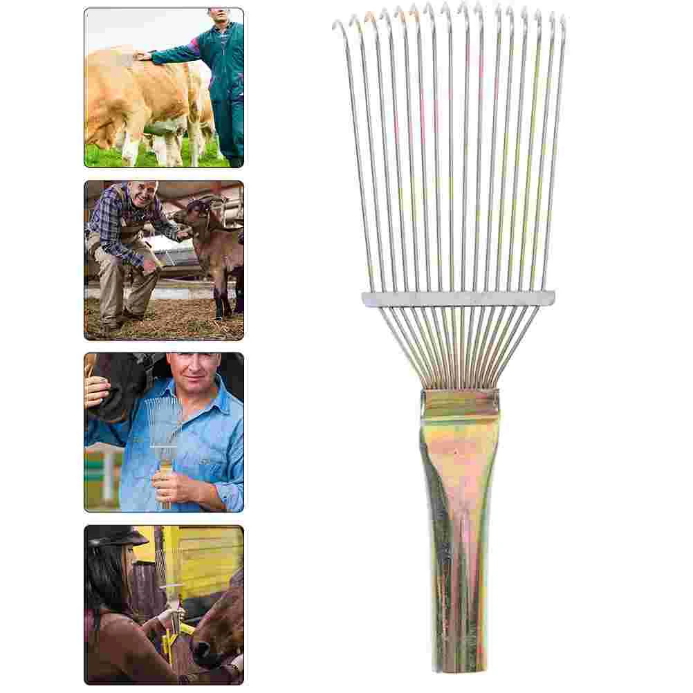 

Horsehair Wool Comb Massage Tools Grooming Rake Brush Cattle Steel Cleaning Scraper Bridegroom Puppy Pet Remover