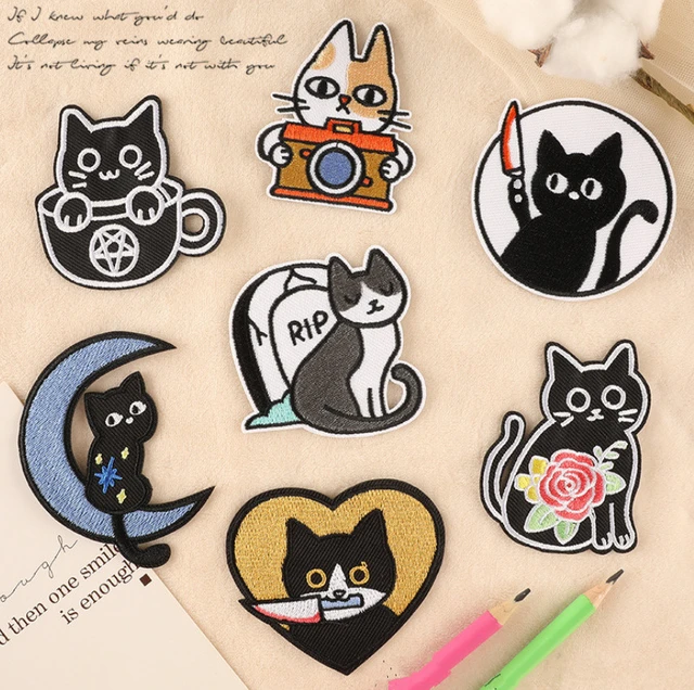 20PCS Animals Embroidered Patches Cute Dog Cat Iron on Patches for Clothes  Caps