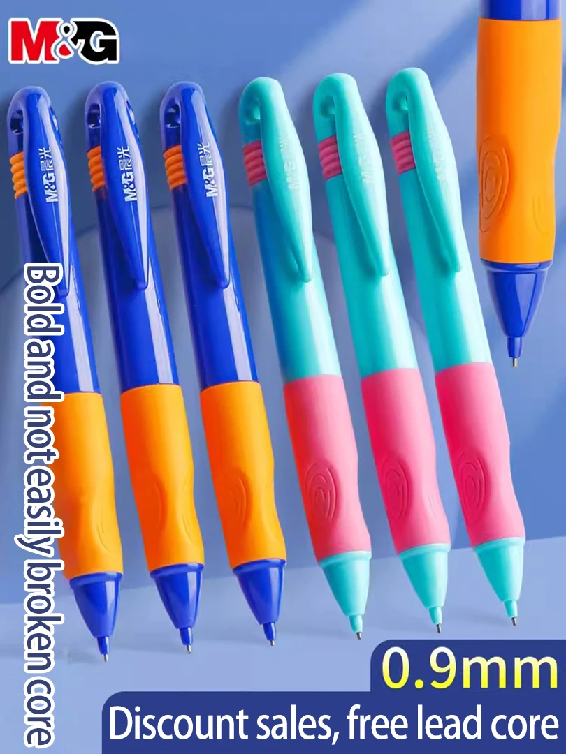 Sharp-free Writing Continuous Bold Automatic Pencil Continuous core 0.9 correction grip non-toxic cute fat pencil Writing instru 12pcs children writing pencil pen holder kids learning practise silicone pen aid grip posture correction device for students