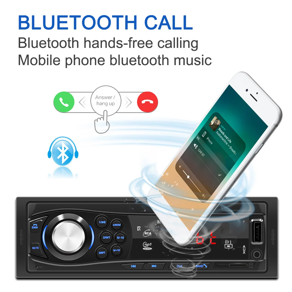 1Din USB SD AUX-IN 제어 자동차 액세서리, 자동 FM 스테레오 오디오 라디오, 자동차 MP3 플레이어, 블루투스
