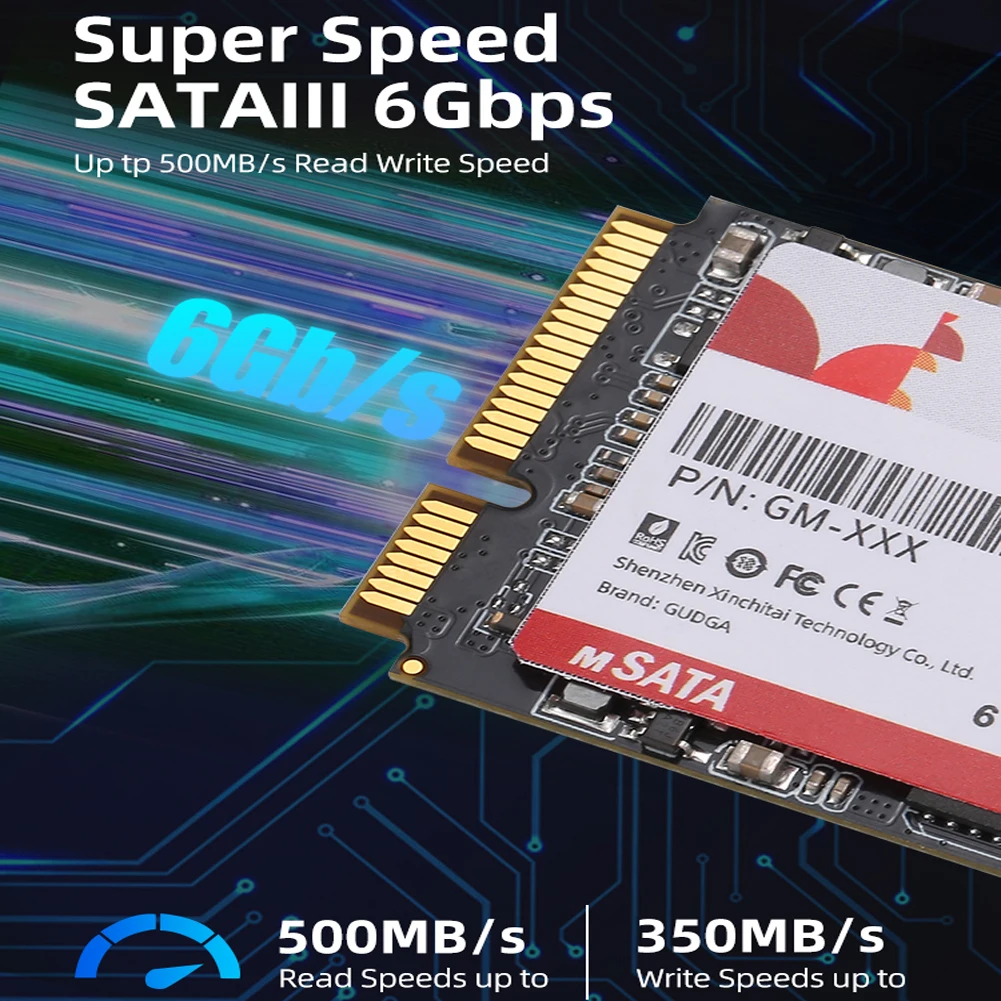 Gudga Msata Mini Sata Ssd 512 gb 128 gb 256 gb tb tb Sataiii Interno Mini Sata Unidade de Estado Sólido para Laptop Eth Unidade Ssd Unidade Ssd para Laptop Disco Rígido Unidade Ssd para Unidades de Computador Ssd - Imagem 6
