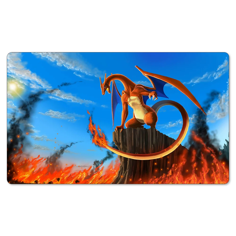 

Настольный коврик Super Charizard, совместимый с покемонами, игровой коврик для стадиона, игровой коврик для тренировки торговых карт + водонепроницаемая сумка