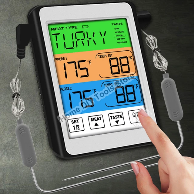 Dual Probe Smart Oven Electronic BBQ Thermometer Folding Waterproof  Household Food Cooking Thermometer - AliExpress