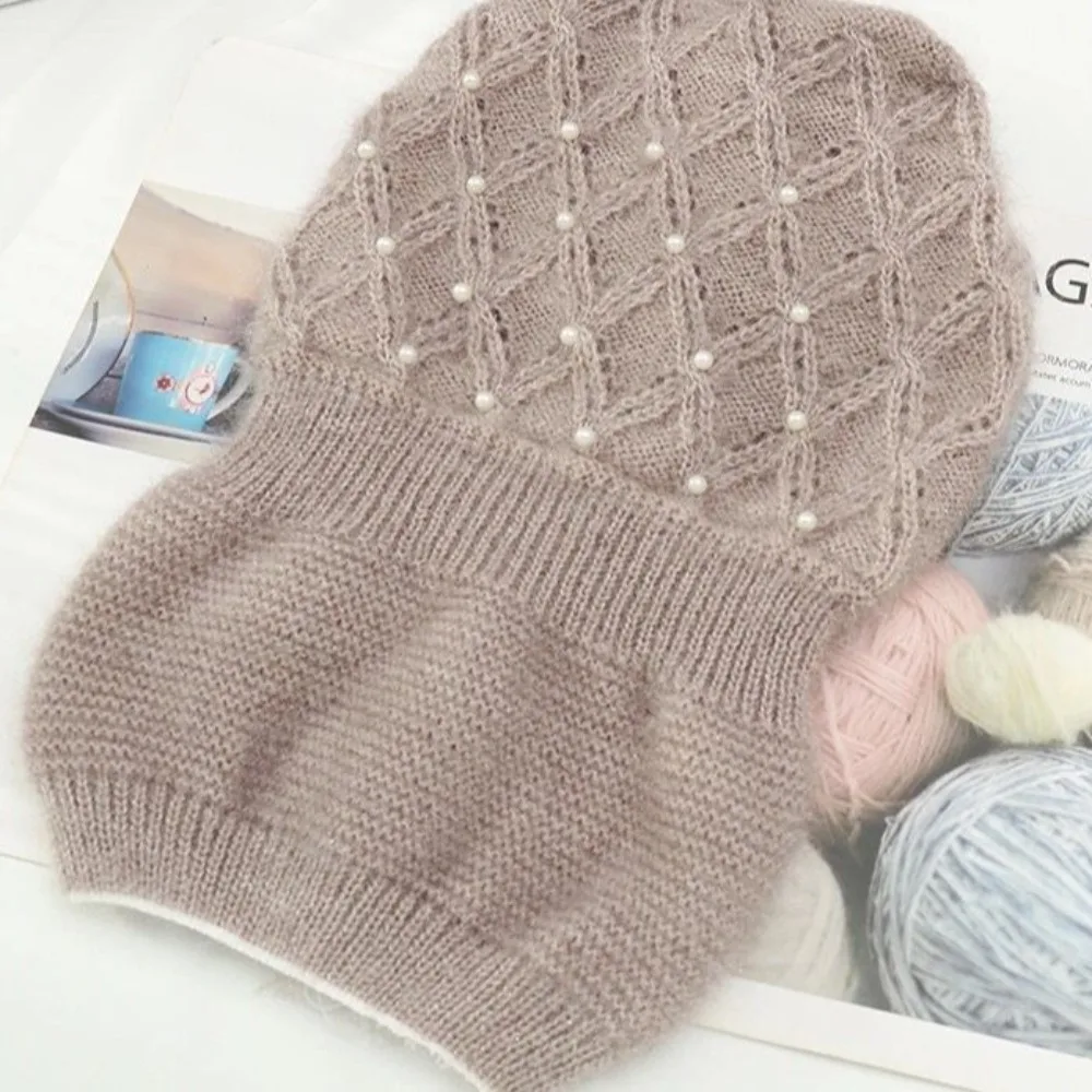 Fashion Large Head Circumference Knitted Hats Handmade Breathable Woolen Hats Pile Hats Women 2